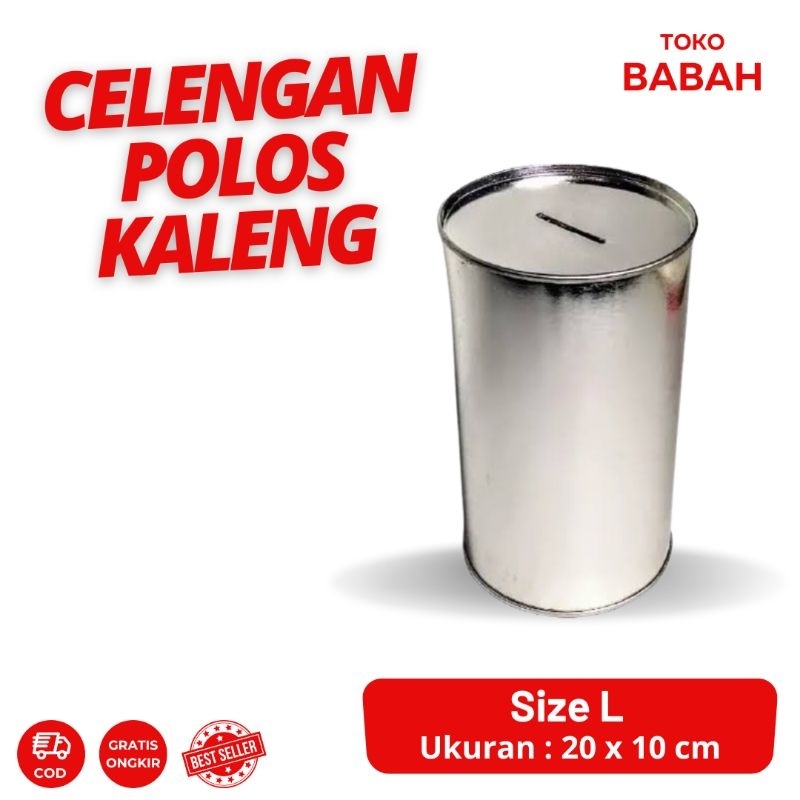 Celengan Polos L 20 x 10 cm Full Kaleng Tanpa Sticker Buka Tutup Souvenir LARGE JUMBO