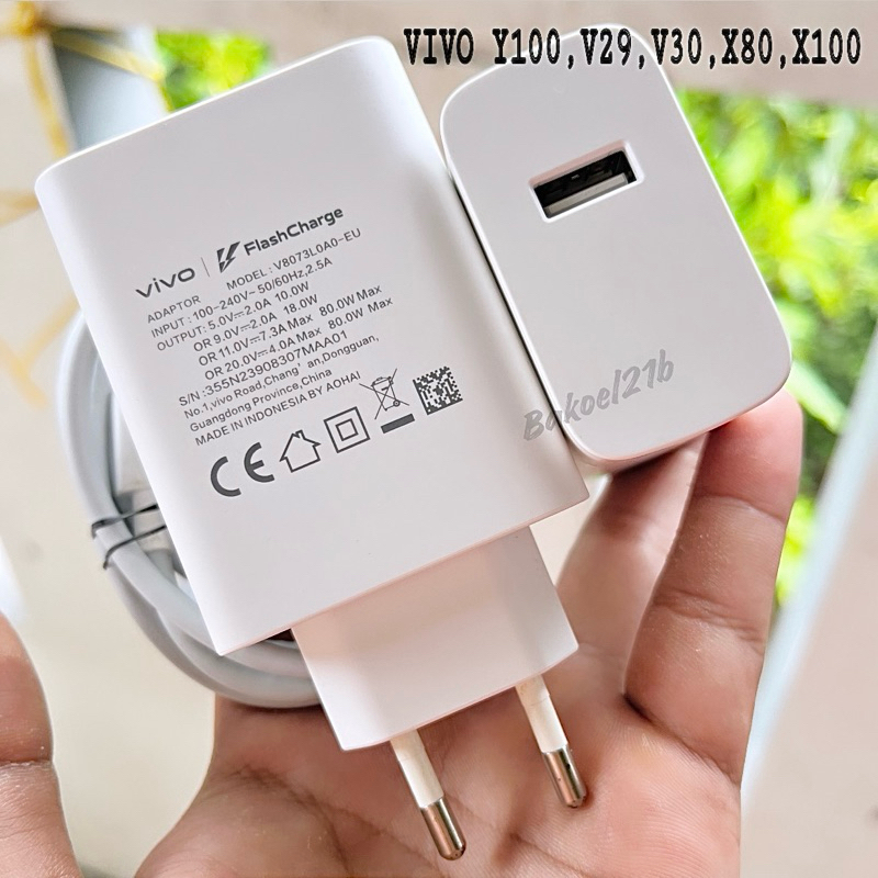 Charger VIVO V29 V30 X80 Y100 5G Original 100% 80W barang Langka jaminan bawaan hp