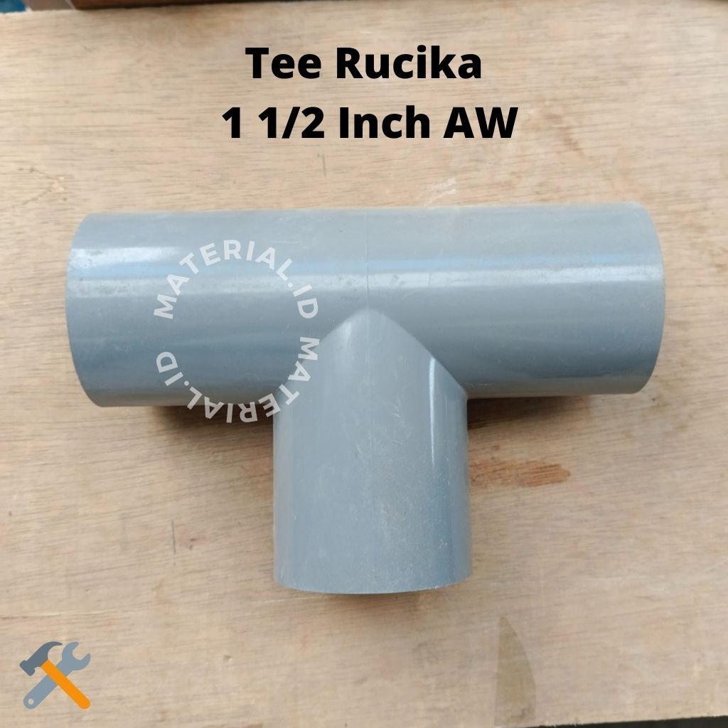 Tee Sambungan Pipa Pralon Rucika 1 1/2 Inch in " Paralon Peralon Sambungan Pipa Cabang 3 T