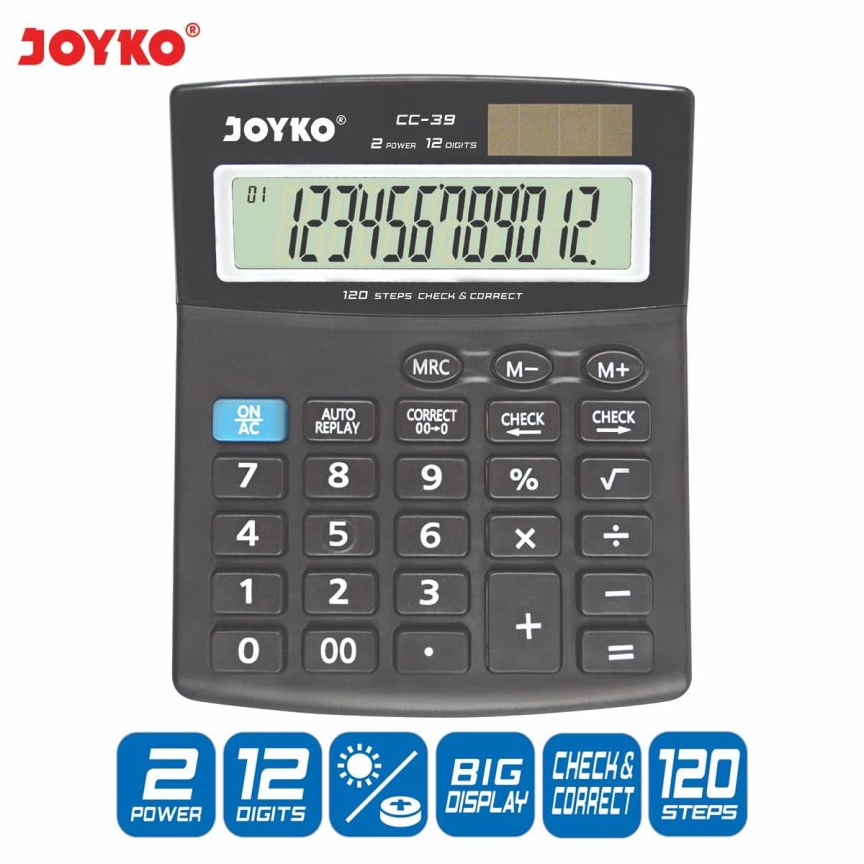 

KODE A8I9 Calculator Kalkulator Joyko CC39 12 Digits Check Correct