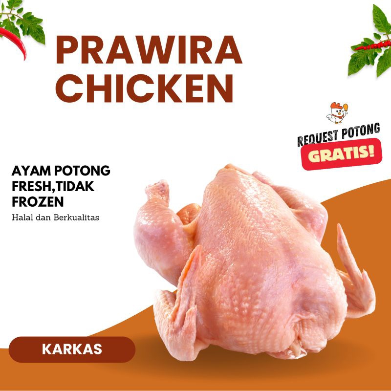 

Ayam Potong Karkas / Broiler / Karkas Potong Utuh Fresh 1,1 kg - 1,3 kg