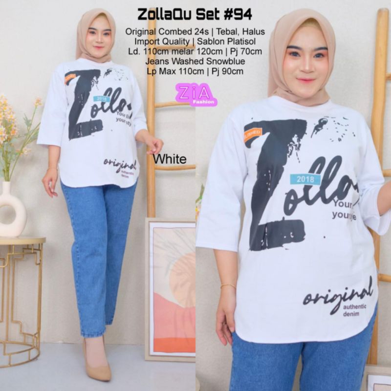 ZOLLAQU SET#94 / 95 SETELAN BAJU DAN CELANA JEANS WANITA BY ZIA
