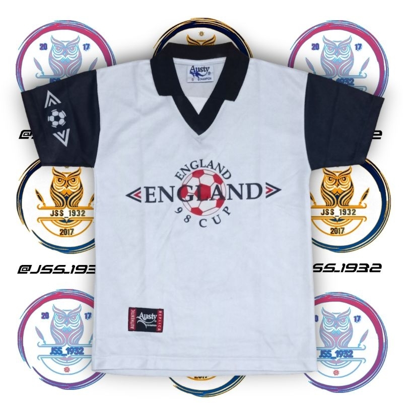 Jersey Bola TIMNAS ENGLAND 98 CUP Kit Murah Retro Vintage Rare Blokecore Olahraga Sepakbola - S boy