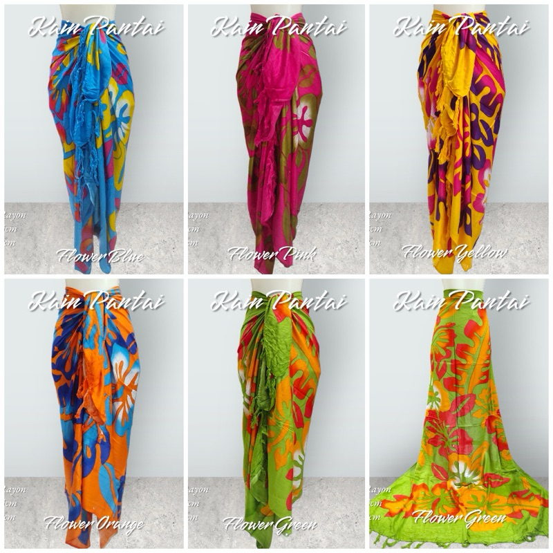 Kain Pantai Bali Sarung Bali Kain Bali Motif -Kain Pantai Bali Motif-Rayon Bali Adem - Ks Oleh Oleh 