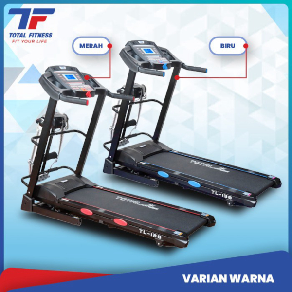 Ready Stock  TOTAL FITNESS Treadmill Elektrik Medium Automatic Incline TL-138 - Merah terlaris di Ba