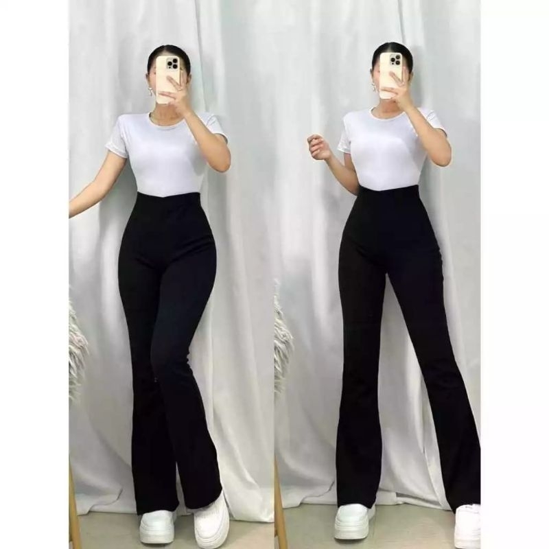 cutbray scuba flare pants//flarepants//celana scuba//cutbray scuba//cutbray jumbo//pakaian wanita//h