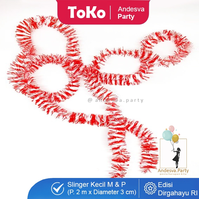 Slinger merah putih / slinger hut ri / hiasan agustusan / hiasan hut ri / dirgahayu ri