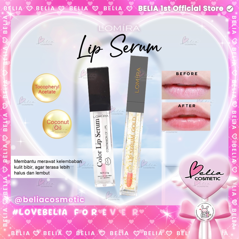 ❤ BELIA ❤ LOMIRA Lip Serum Seires | Gold 6,5 Gr | Pink 5.5 Gr | Melembabkan Serum Bibir