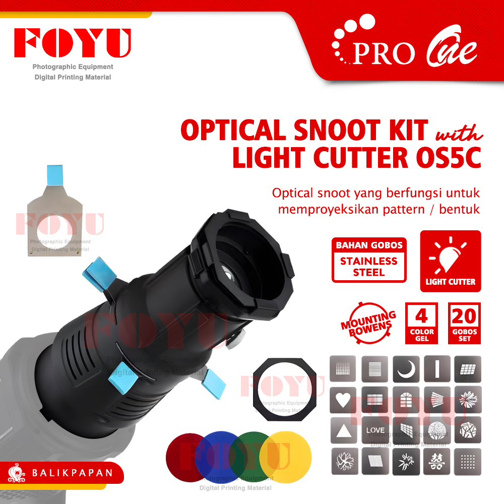 Optical Snoot Kit With Light Cutter Pemotong Cahaya Projector Proyektor Bentuk Self Studio Gobos Gob