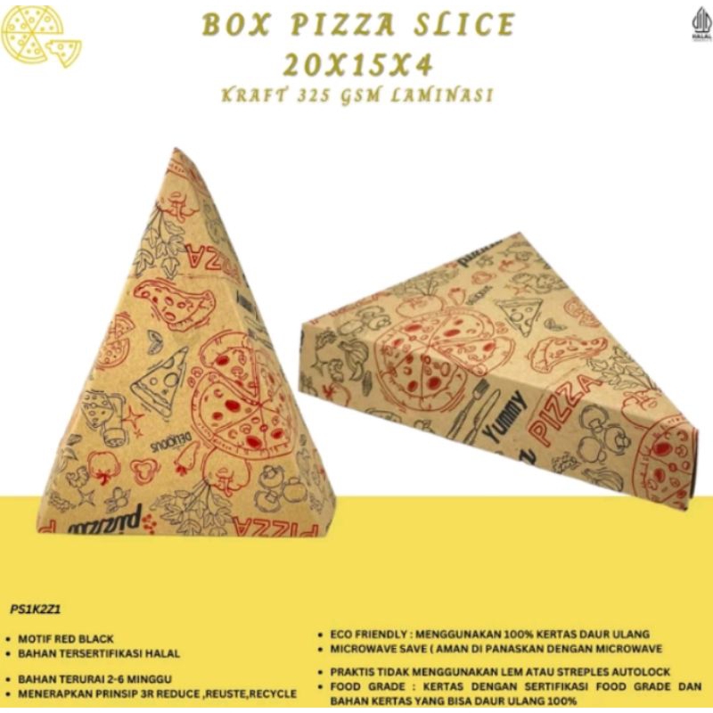 

Box Pizza Slice Motif (per pcs)