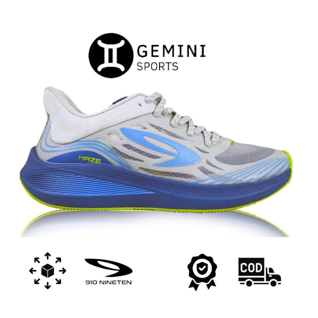 910 Sepatu Lari Haze Vision 1.0 - Abu Md/Biru/Kuning