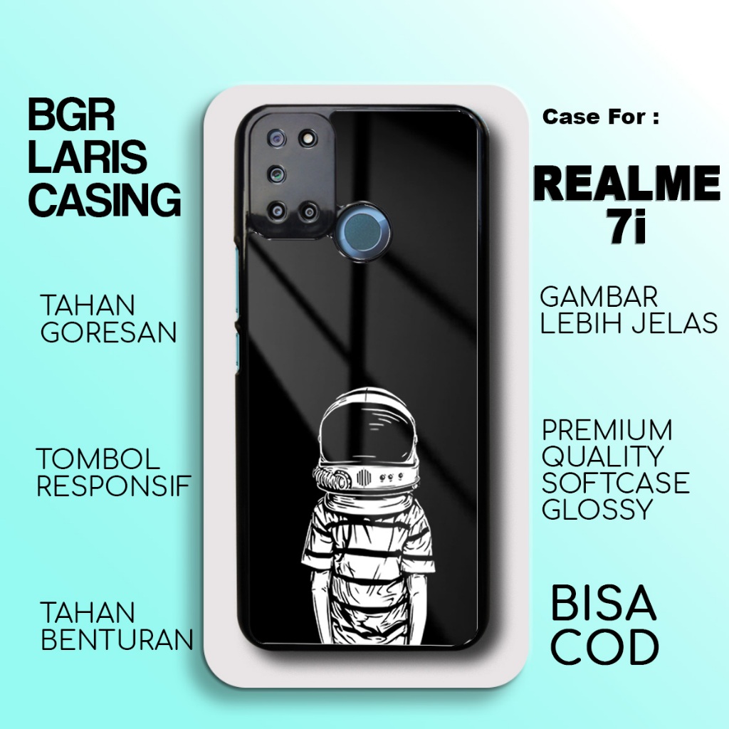 Case Realme 7i Terbaru - Realme 7i - Motif Astronot baru - Hardcase Premium Glossy - Softcase Hp Rea