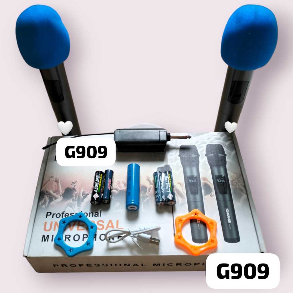 G909 MICROPHONE PROFESIONAL WIRELES UNIVERSAL UHF WIRELESS MIC RECHARGEABLE RECEIVER USER MANUAL MI