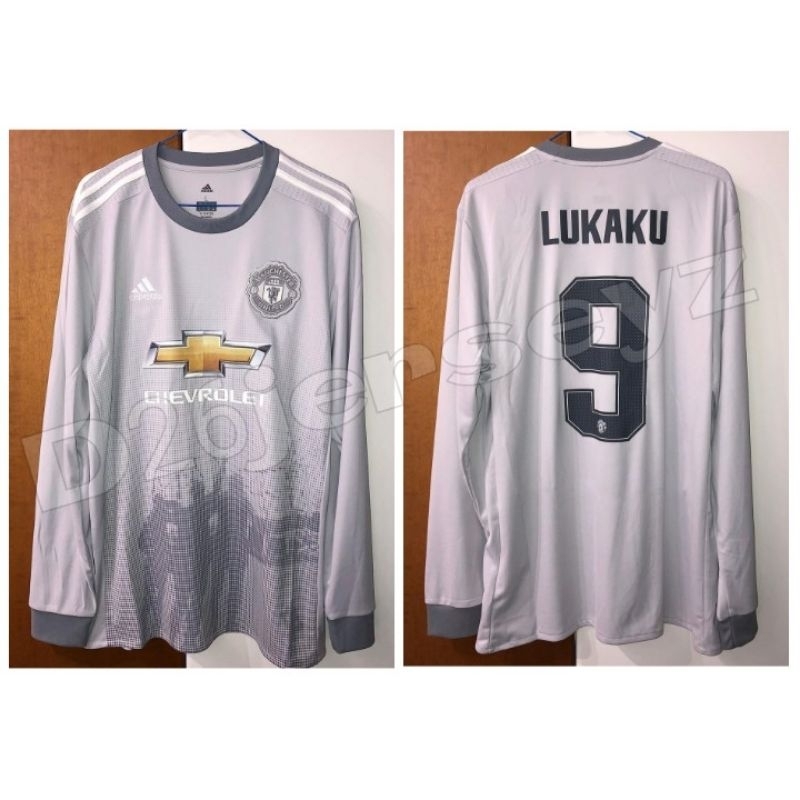 Jersey ManchesterR_  UnitedD_ 3rd Third Long Sleeve Lengan Panjang 2017 / 2018 + Nameset LUKAKU 9 / 