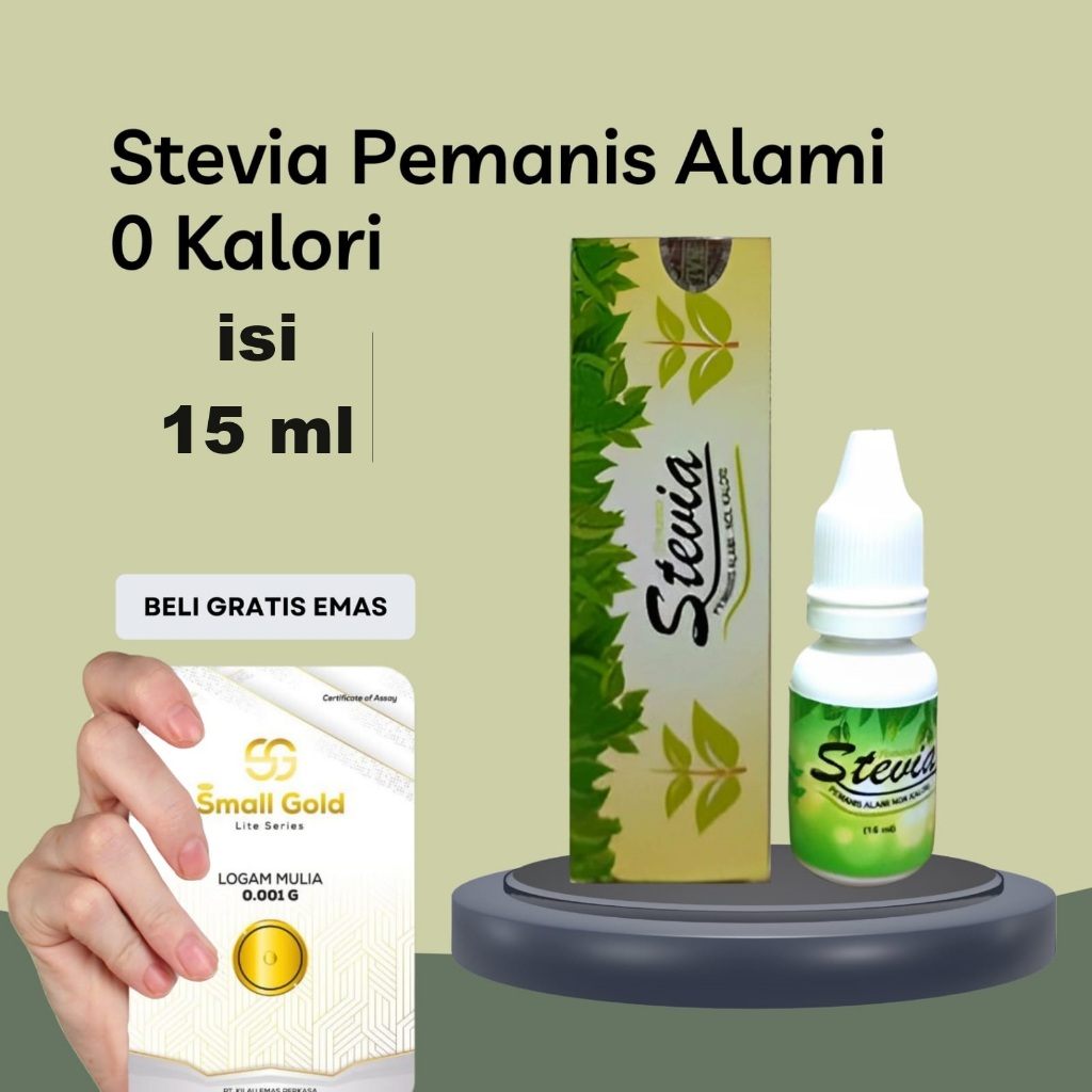 

GULA STEVIA CAIR PEMANIS ALAMI 0 KALORI | ISI 15 ML | GRATIS EMAS ASLI