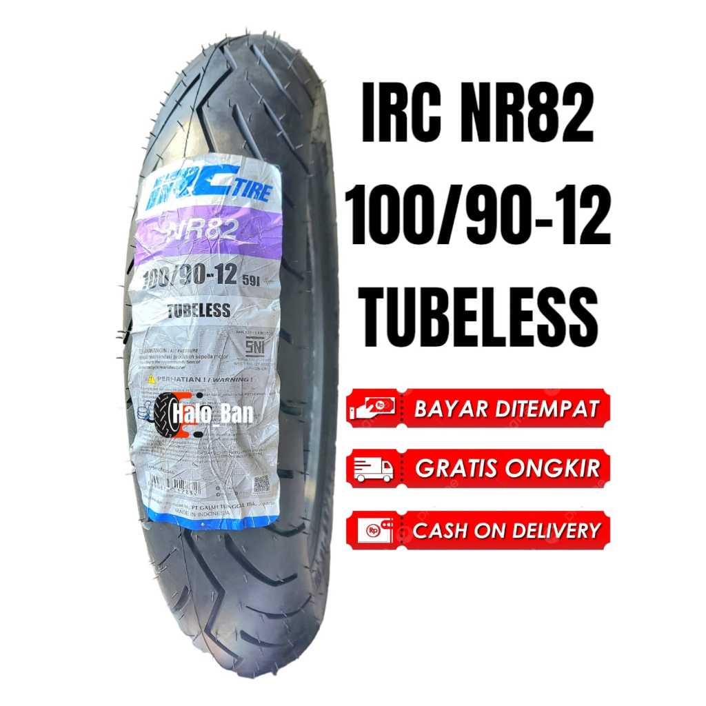BAN IRC NR82 100/90-12 RING 12 TUBELESS ban 100/90-12 ban irc 100/90-12 ban tubles ban motor ring 12