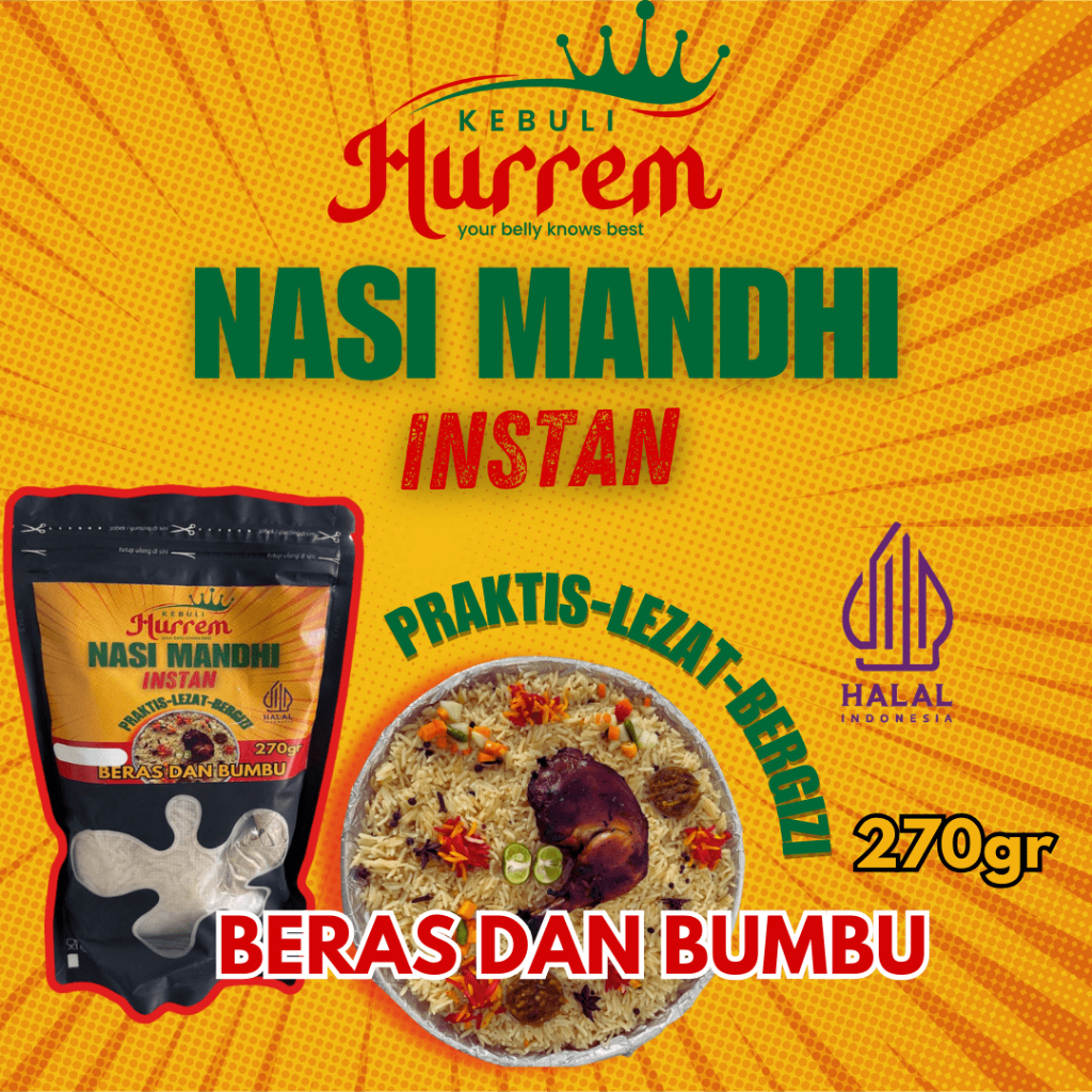 

Nasi Mandhi Instan Praktis Aromatic Gurih Cocok untuk 4-6 Porsi