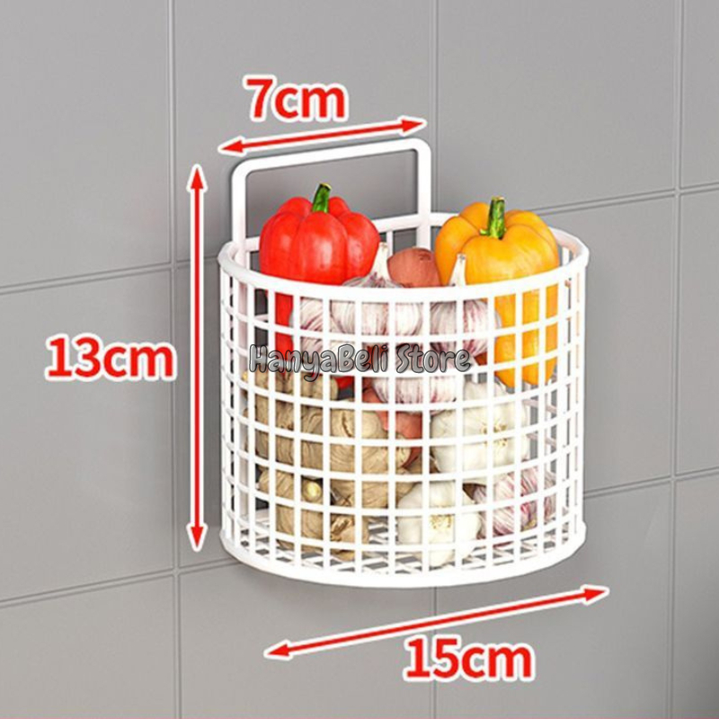 HBS Rak Bumbu Dapur Gantung Tempel Dinding Rak Penyimpanan Bawang Putih Jahe Bumbu Dapur Rak
