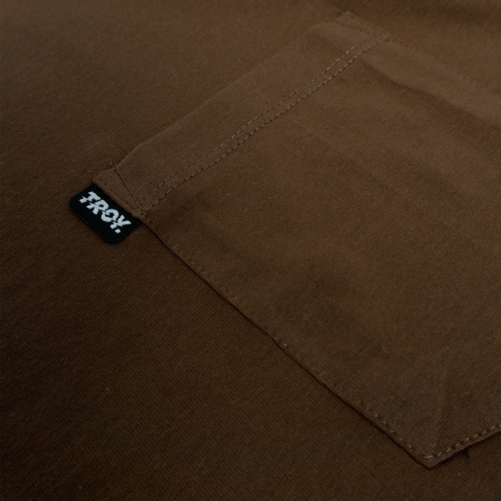 Troy Company Boxy Pocket Oversize Tshirt Toffee Basic - Kaos Boxy Pocket Oversize Polos Coklat Toffee BKD 2613