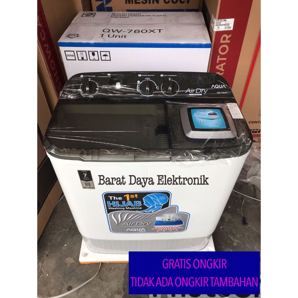 Mesin cuci Aqua sanyo mesin cuci 2 tabung 7kg QW 760 XT