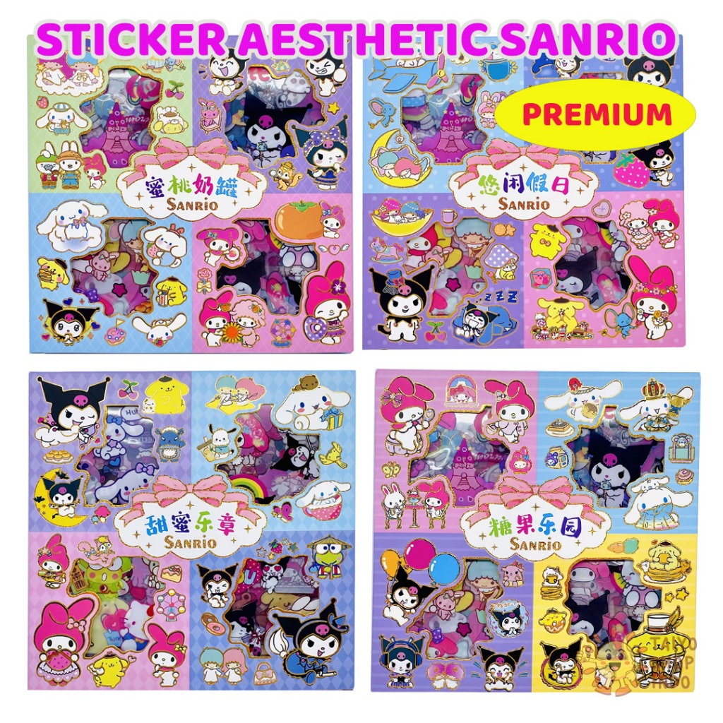 

TAIYO Sticker Aesthetic Sanrio Labubu 2D Stiker Pack Isi 100 Lembar Karakter Korea Waterproof Deco