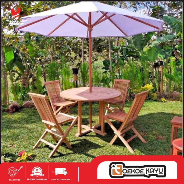 payung Pantai payung cafe lipat kayu jati payung Taman Outdoor Kayu Jati