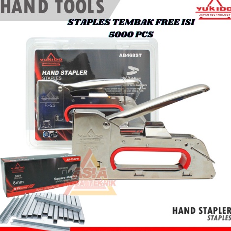 

KODE D2P2 Staples Tembak R23 Bonus isi 5pcs Gun Tacker Stapler Staples Perekat Powerfull YUKIDO