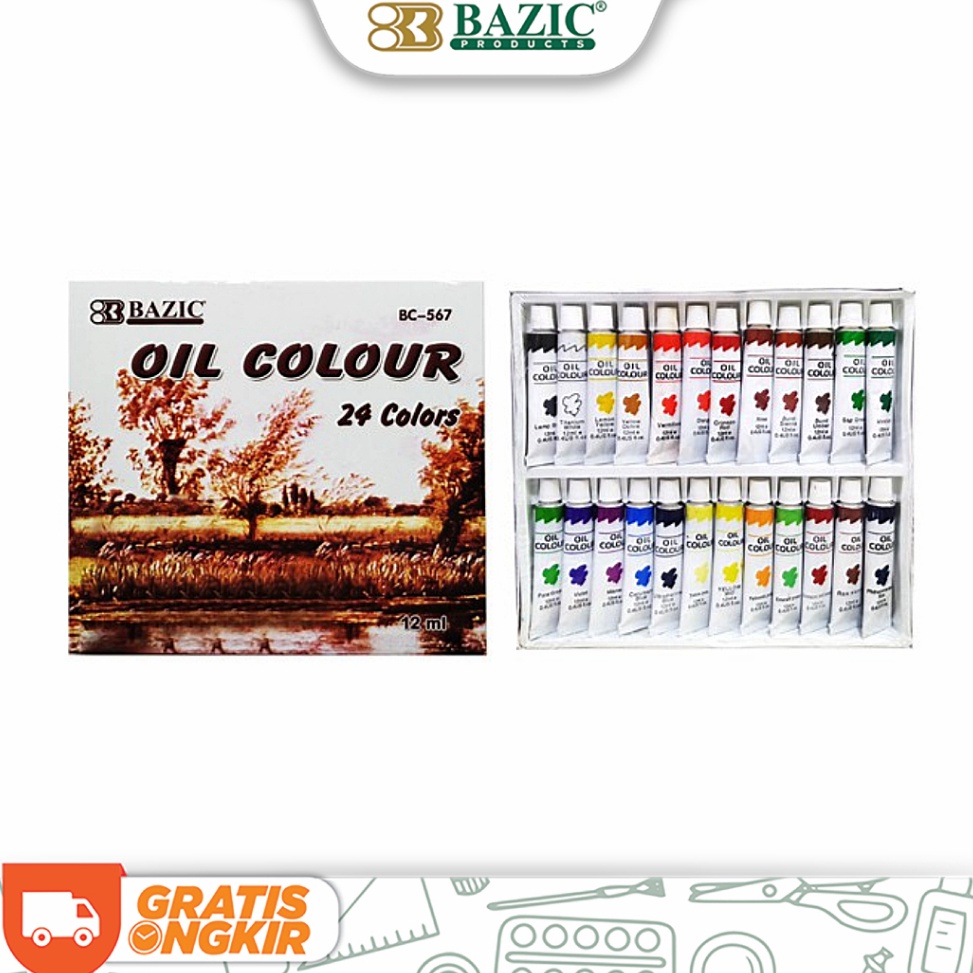 

KODE A5K Bazic Oil Colour 24 Colors Cat Minyak Isi 24 Warna