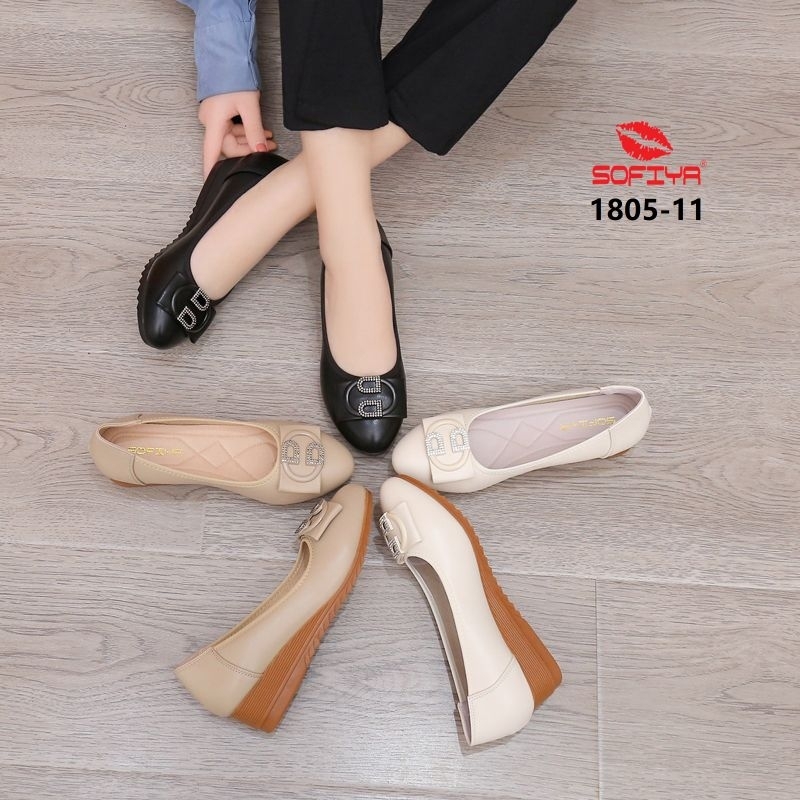 SEPATU WEDGES WANITA IMPOR SOFIYA 1805-11
