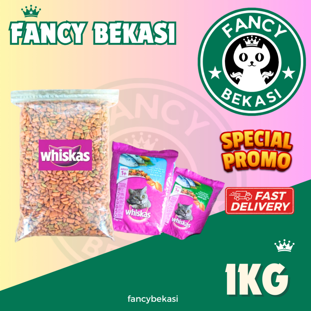 whiskas repack 1kg makanan kucing kering whiskas