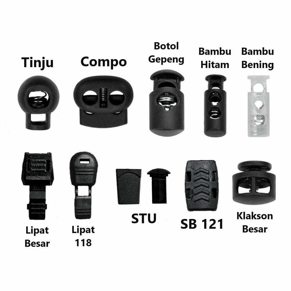 KODE H84N Stopper Ujung Tali Per Pack Stoper BulatBotolCompoKlaksonLipat Tali Tas Serut Tali Celana 