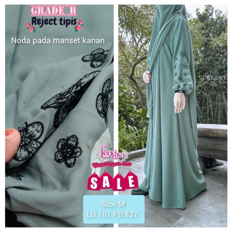 Set Orkideya grade B Spruce  by Mahira, Gamis Mewah Polos, Gamis Syar'i, Gamis Mahira, Orkideya Mahi