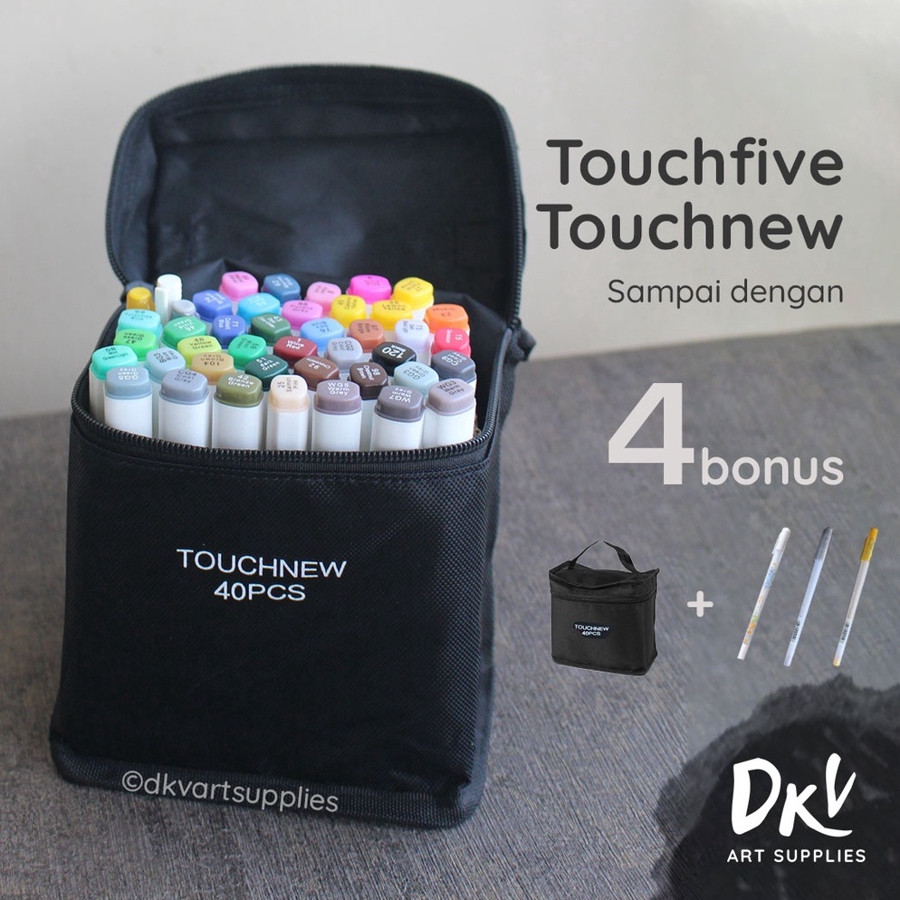 

KODE K4M5 Touchfive Touchnew Marker Spidol 4 Colors Twin Markers Animasii