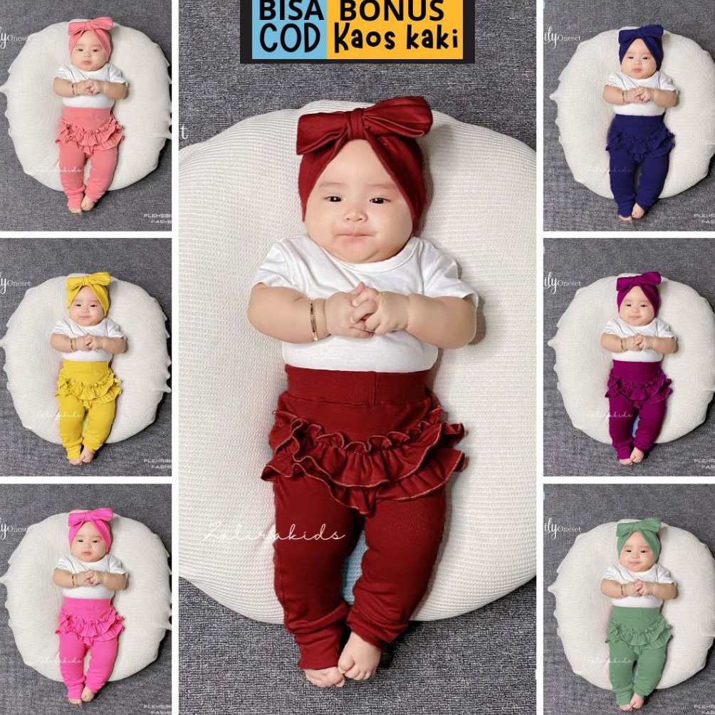 One set Bayi Perempuan SET BANDO UMUR  BULAN  2 BULAN baju bayi newborn Zalira Kids ORIGINAL  SETELA
