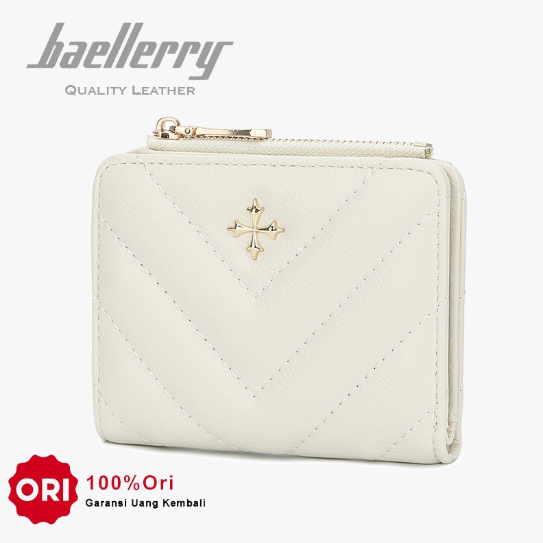 KODE S8D BAELLERRY N241 Dompet Wanita Lipat Pendek Bahan Kulit PU Leather Premium BAEOS