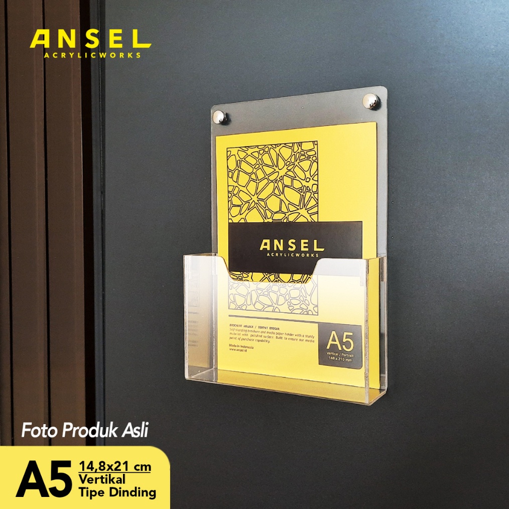 

KODE G8V7 ANSEL Tempat Brosur Akrilik Dinding Gantung Acrylic Flyer Holder A5 Vertikal Tipe D