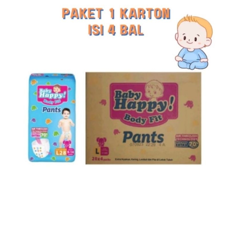 Pampers Baby Happy Pants 1 Karton Isi 4 Ball