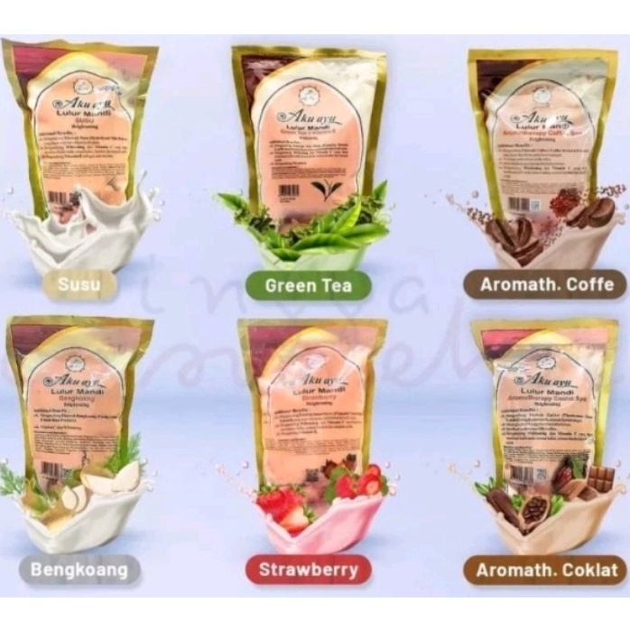 STAR Aku Ayu Lulur Mandi Scrub Whitening 1kg ada klip penutup dikemasan Scrub kasar lulur badan  per