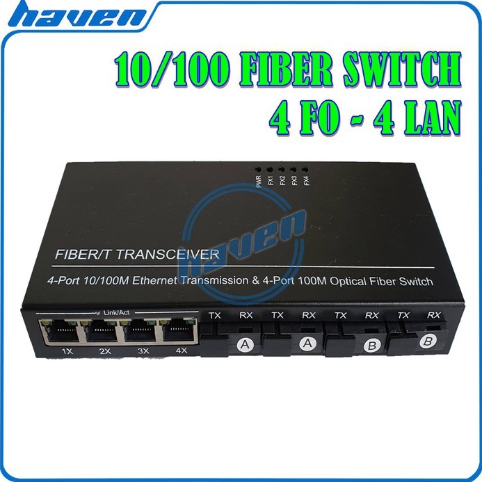 Media Converter 4 Port FO 4 Port LAN Switch Fiber Optic Konverter Fiber Optik 4 FO 4 LAN c L6V6