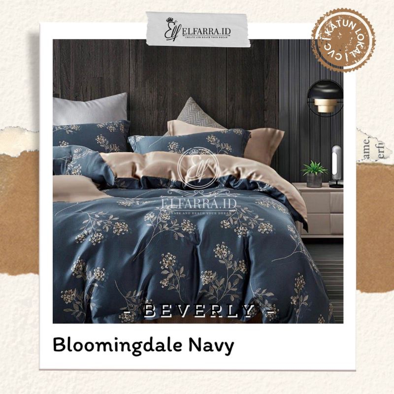 ELFARRA | Sprei Set Bedcover | Bed Cover Set | Sprei Katun Anti Geser | Sprei Aesthetic BLOOMINGDALE