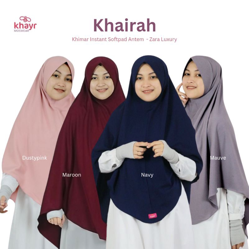 Khimar Instan Khairah Soft Pad Zara Luxury | Khayr Moswear