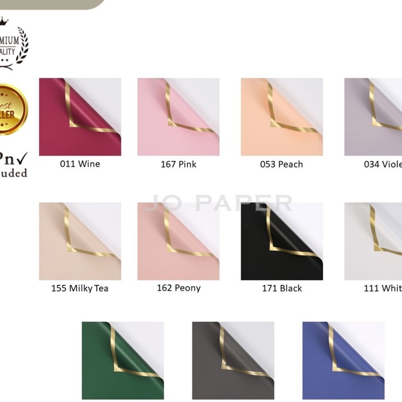 

Bonuskan 2 LEMBAR Flower Wrapping Paper Varian List Gold Solid Emas Kertas Buket Bunga Florist Kertas Kado