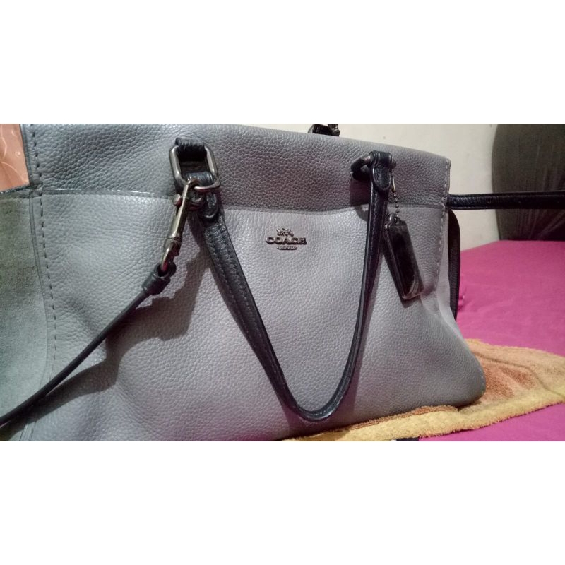 Preloved Tas Branded Original by COACH / Handbag Grey (Good Condition)