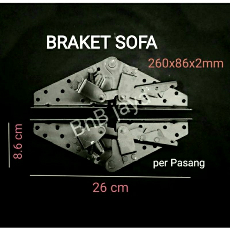 [Per Pasang]Bracket Sofa Hitam 3 Step Reklaining Braket Kursi Tidur Bed