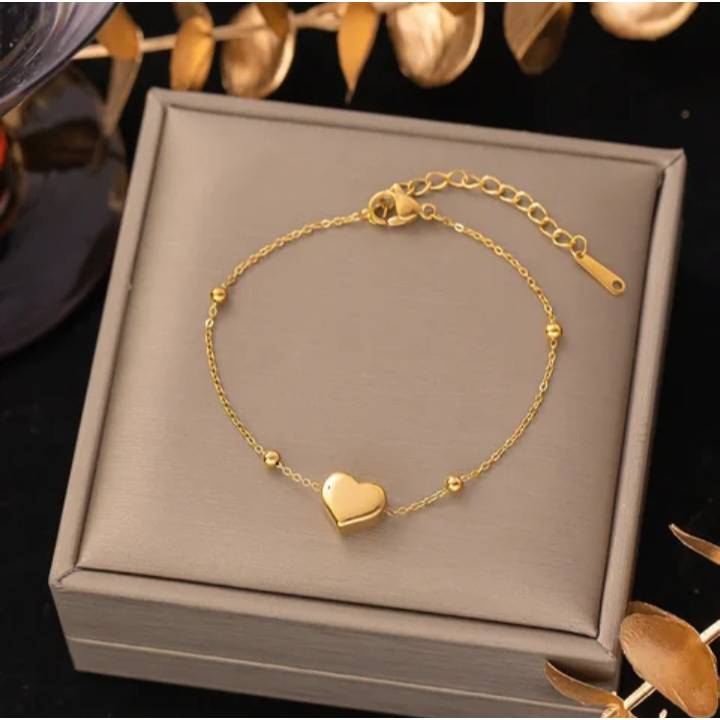 Gelang Tangan Rantai Titanium Love Boba Kecil Kecil