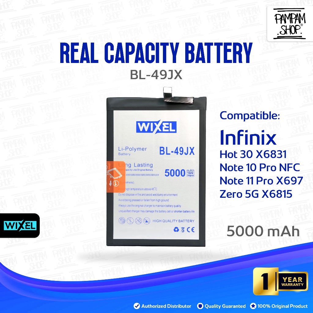 WIXEL Baterai BL-49JX Infinix Note 10 Pro X695 Note 11 Pro X697 Hot 30 X6831 Zero 5G X6815 BL49JX X6