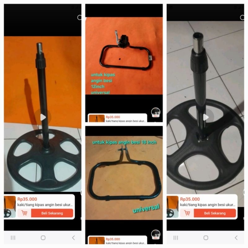 kaki/tiang/tatakan/dudukan kipas angin besi ukuran 12,16 dan 18 inch