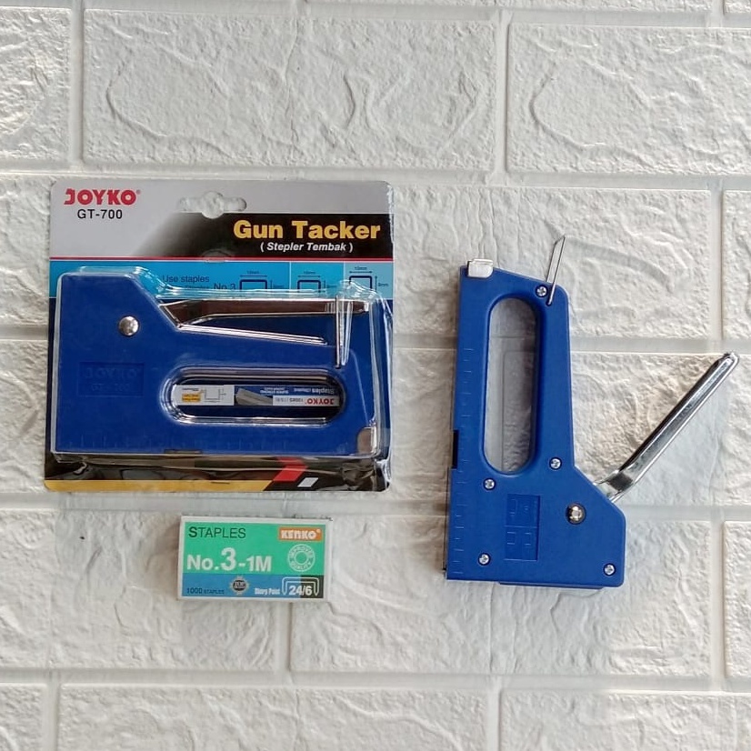 

KODE R3B7 Stapler Staples Tembak Joyko Gun Tacker U Jok Buku Kayu Triplek Banner ISI NO 3