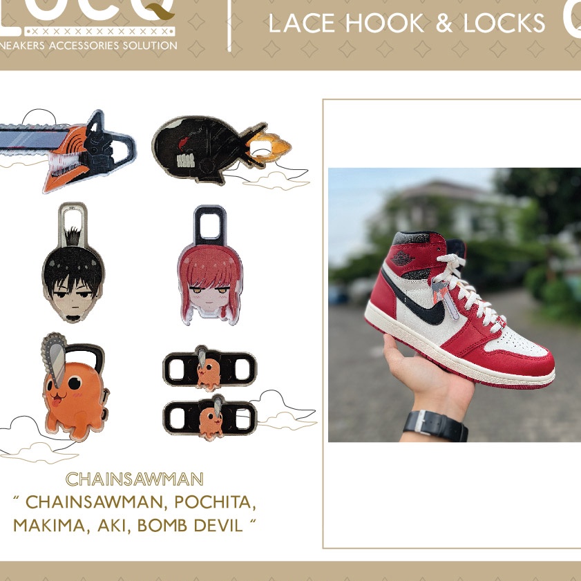murah Aksesoris Tali Sepatu Acrylic Chainsaw Man Bomb Devil Aki Makima Pochita  Shoelaces Accessorie
