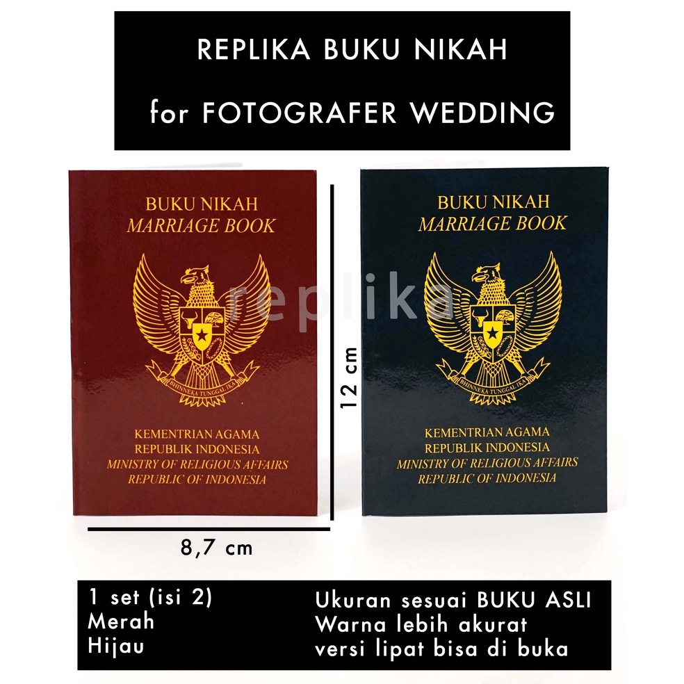 

KODE C4J9 Replika Buku nikah mark 2 untuk fotografer wedding